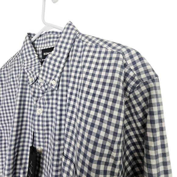 NEW Bonobos Dress Shirt Blue White Checker Button Down Shirt Men XL Slim Fit - Picture 5 of 9